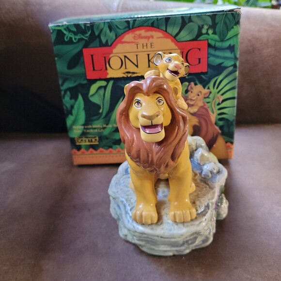 Mufasa With Simba Music Box The Lion King Circle of Life 1994 Disney Schmid - Picture 1 of 6